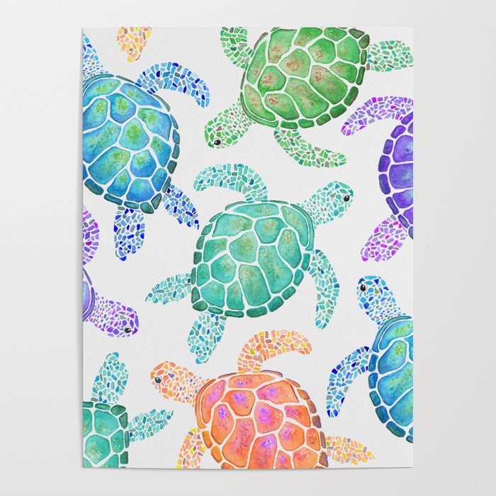 Sea Turtle - Colour Poster