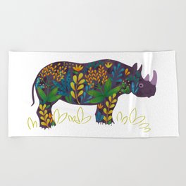 Blooming series: rhino Beach Towel