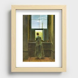 Woman at a Window Caspar David Friedrich Recessed Framed Print