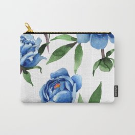 blue watercolor flowers Carry-All Pouch