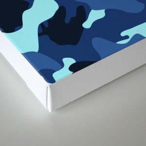 Blue marine army camo camouflage pattern Canvas Print