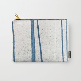 Parallel Universe [vertical]: a pretty, minimal, abstract piece in lines of vibrant blue and white Carry-All Pouch | Curtain, Tapestry, Fineart, Contemporary, Towel, Computer, Duvet, Canvas, Phone, Homedecor 