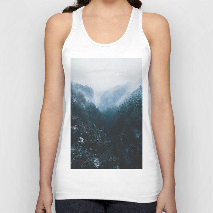 Foggy Forest Mountain Valley - Landscape Photography Tank Top