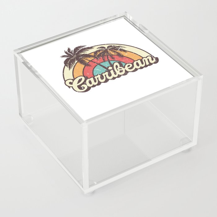 Carribean beach city Acrylic Box