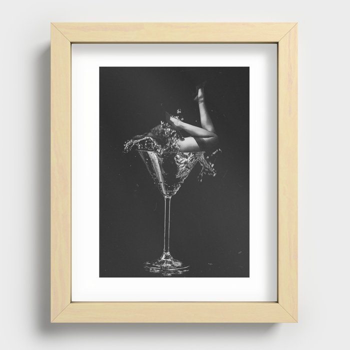 Cocktail Black and White Recessed Framed Print