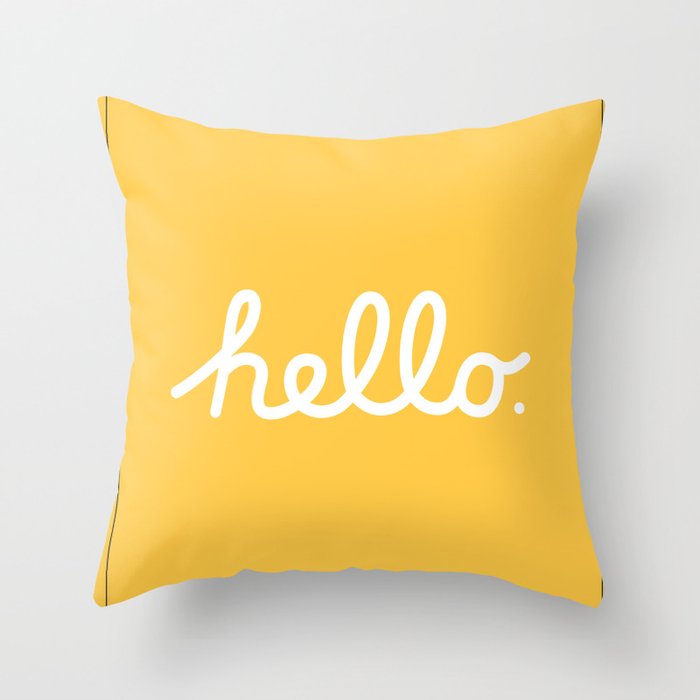 Hello: The Macintosh Office (Yellow) Throw Pillow by rhett ...