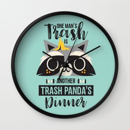 Trash Panda / Raccoon / Cute Animal Wall Clock | Cuteanimal, Furryfriends, Cute, Graphicdesign, Raccoon, Typography, Animallover, Nature, Trashpanda, Racoon 