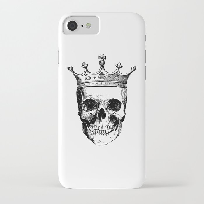 Skull King | Skull with Crown | Black and White | iPhone Case