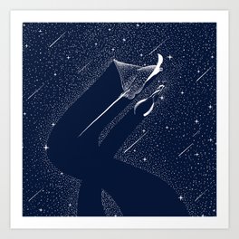Star Collector and Diver Art Print