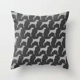 Grey Weimaraner Dog Silhouette(s) Throw Pillow