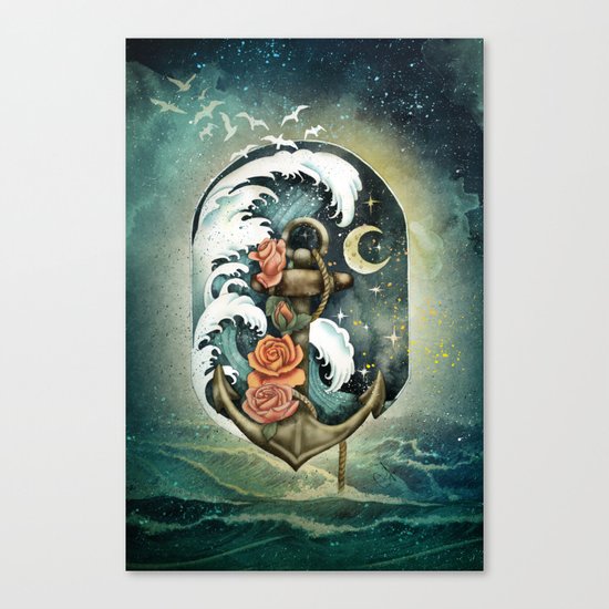 Navigate waves and stars Canvas Print