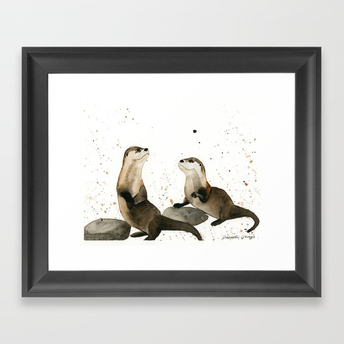 Otters Framed Art Print