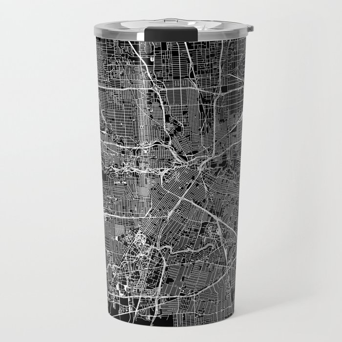Houston Black Map Travel Mug