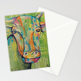 painted cow Stationery Card