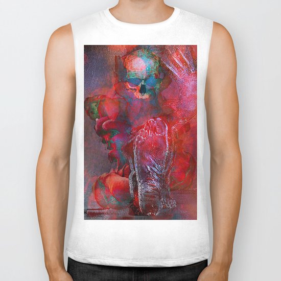 Abstract Skull Biker Tank
