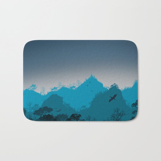 Dark mountain design Bath Mat
