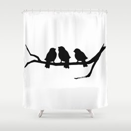 Three Little Birds Shower Curtain