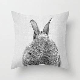Rabbit Tail - Black & White Throw Pillow