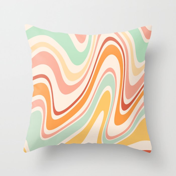 Boho Abstract Colorful Pattern Throw Pillow