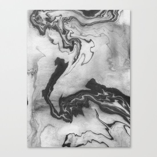 Hiroto - ink japanese marble paper free monoprint pattern marbled cell phone case india ink painting Canvas Print