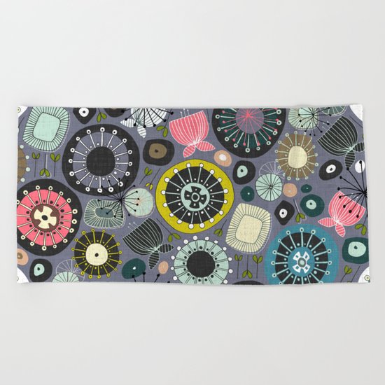 blooms amethyst Beach Towel