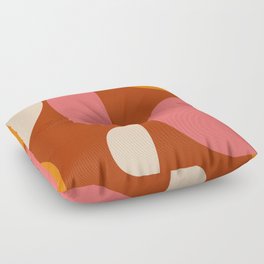 Abstract mid century warm shape design 1 Floor Pillow