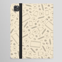 Macaroni Art Outlines on a Cream Background iPad Folio Case