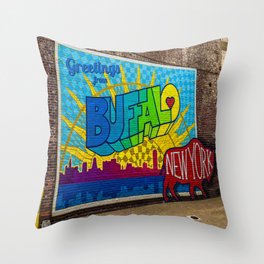 Greetings from Buffalo Throw Pillow