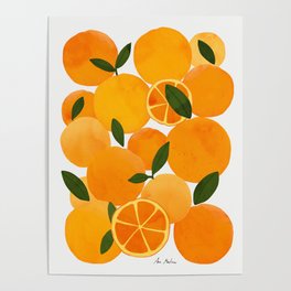 mediterranean oranges still life  Poster