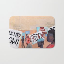 EQUALITY NOW Bath Mat | Ethnic, Persist, Illustration, Acrylic, Multiracial, Wemarch, Painting, Curated, Freedom, Eqaualrights 