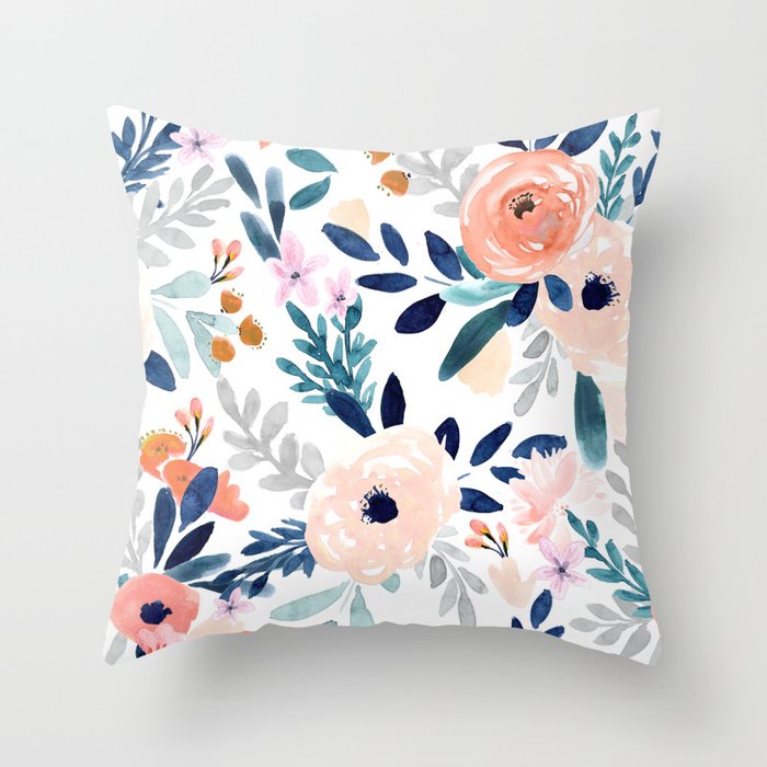 Floral Decor Throw Pillow