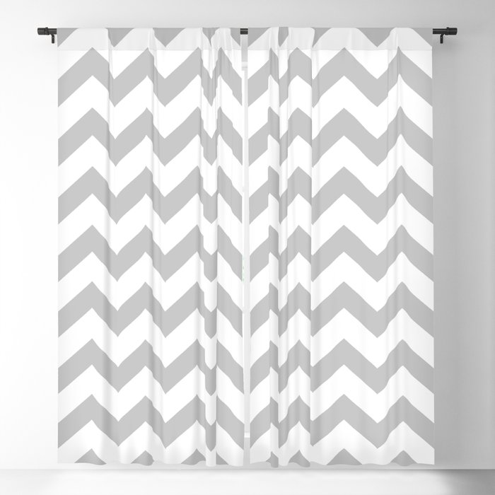 Chevron Gray White Pattern Blackout Curtain By Luxelab Society6