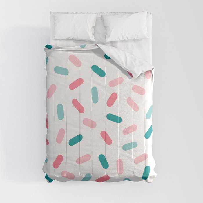Head Rush - memphis throwback hipster style dot pill 1980s neon pastel palm springs socal surfer Comforter