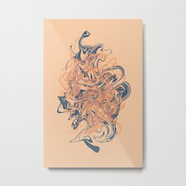 Ocean Swirl Metal Print | Sea, Peach, Sand, Smoke, Painting, Blue, Swirl, Abstract, Beach, Navy 