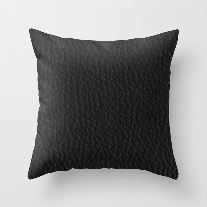 Black Leather like case Throw Pillow