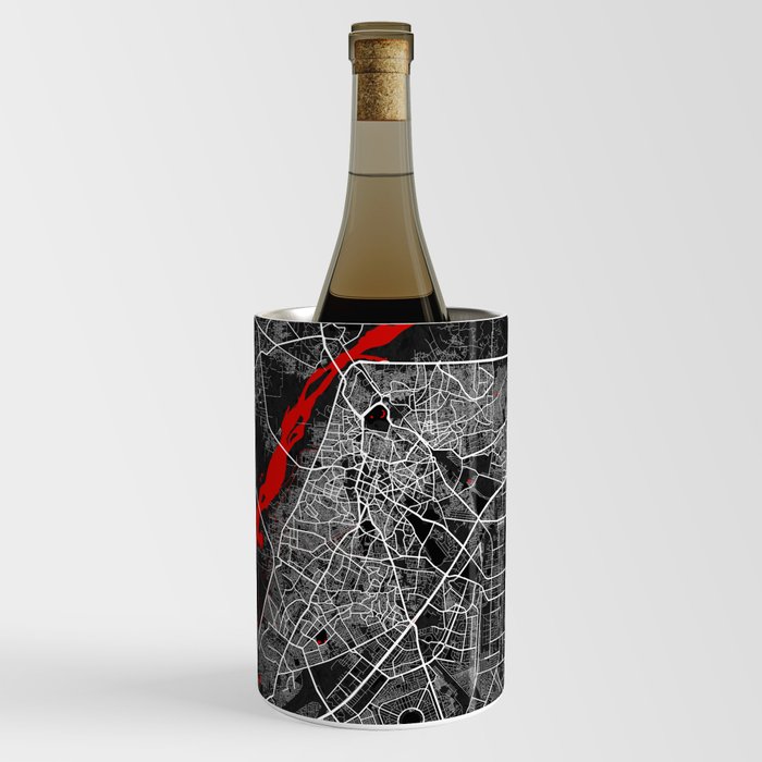 Lahore City Map of Punjab, Pakistan Oriental Wine Chiller by deMAP