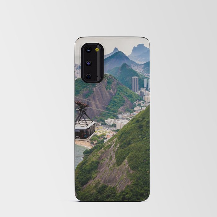 Brazil Photography - Cabel Car Going Over Sugarloaf Mountain Android Card Case
