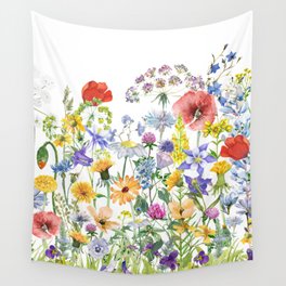 Colorful Midsummer Scandinavian Wildflowers Meadow  Wall Tapestry