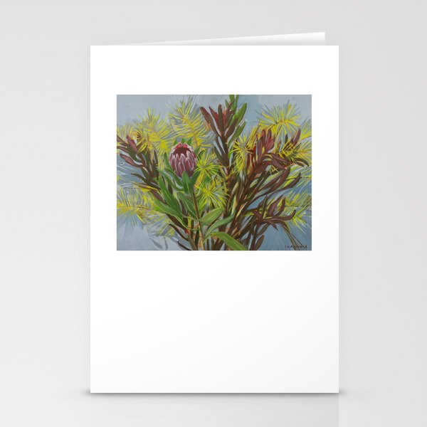 Queen Protea and Blue Star Amsonia Stationery Cards