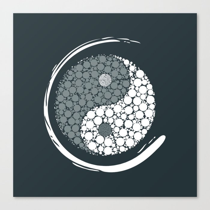 Simple Textured Yin Yang II Canvas Print