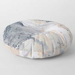 As Restless as the Sea: a minimal abstract painting by Alyssa Hamilton Art Floor Pillow