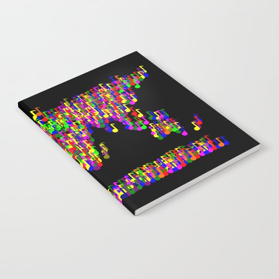World Map Music Notes Notebook