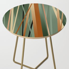 Abstract Stripes, Terracotta Green Side Table