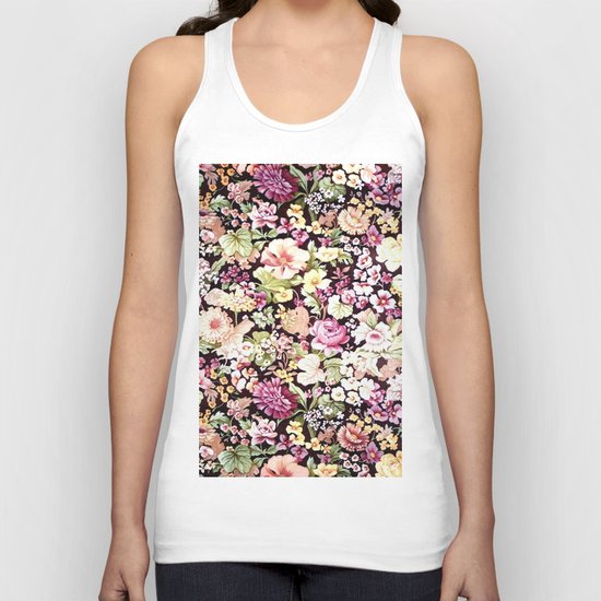 Floral Pattern in Bloom (Bright Flowers) Unisex Tank Top