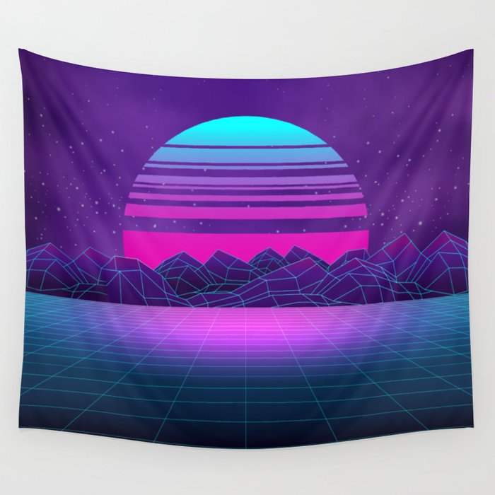 Future Sunset Vaporwave Aesthetic Wall Tapestry