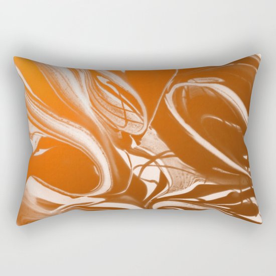 Copper Swirl - Copper, Bronze, gold and white metallic effect swirl pattern Rectangular Pillow