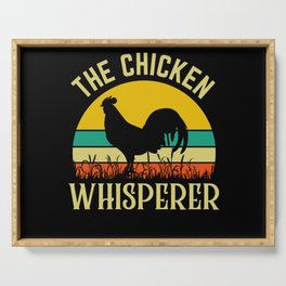 The Chicken Whisperer Funny Rooster Quote Serving Tray