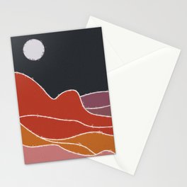 Mountains And Moon Art work Stationery Card