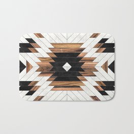 Urban Tribal Pattern No.5 - Aztec - Concrete and Wood Badematte | Minimalist, Zoltan, Indian, Tribal, Modern, Abstract, Contemporary, Digital, Texture, Pattern 