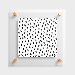 Black And White Dots Hand Painted  Floating Acrylic Print